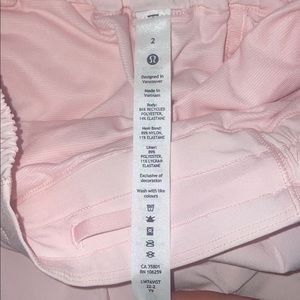 Strawberry milkshake Lululemon 4 inch shorts